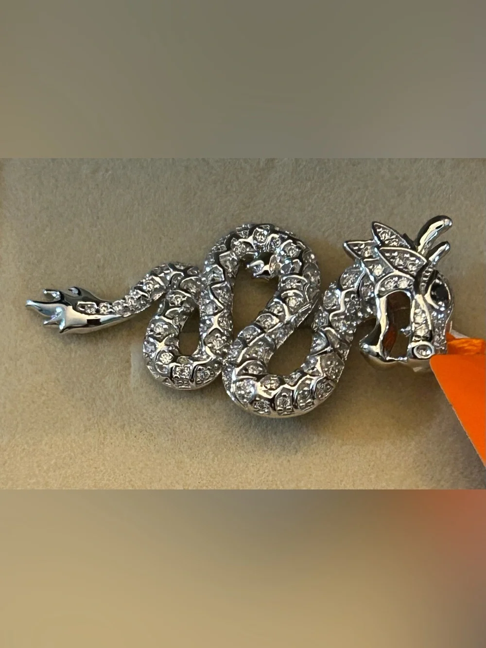Men’s 2.00CTW Moissanite 925 Sterling Silver Serpent Snake Pendant